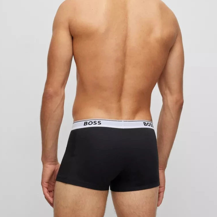 BOSS Men's Cotton Stretch Trunks 3-Pack – 3P Power Black (50475274-994)