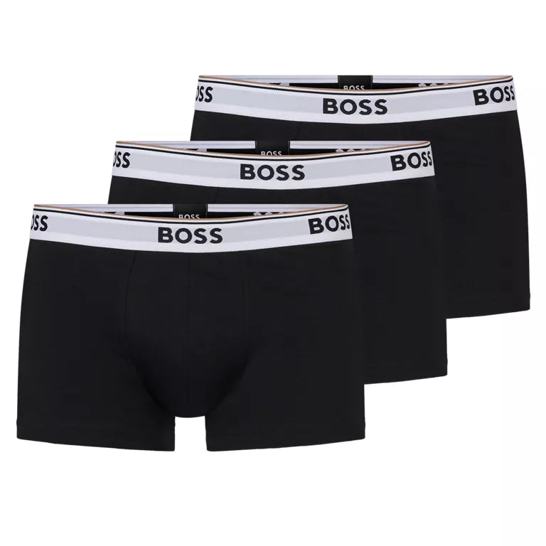 BOSS Men's Cotton Stretch Trunks 3-Pack – 3P Power Black (50475274-994)