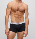 BOSS Men's Cotton Stretch Trunks 3-Pack – 3P Power Black (50475274-994)