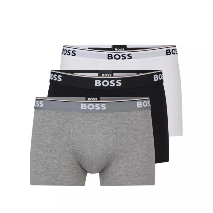 Boss - 3 Pack Stretch Cotton Trunks - Black/Grey/White