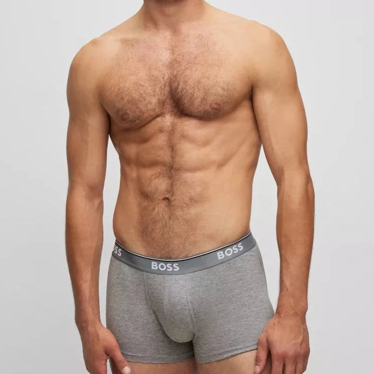 Boss - 3 Pack Stretch Cotton Trunks - Black/Grey/White