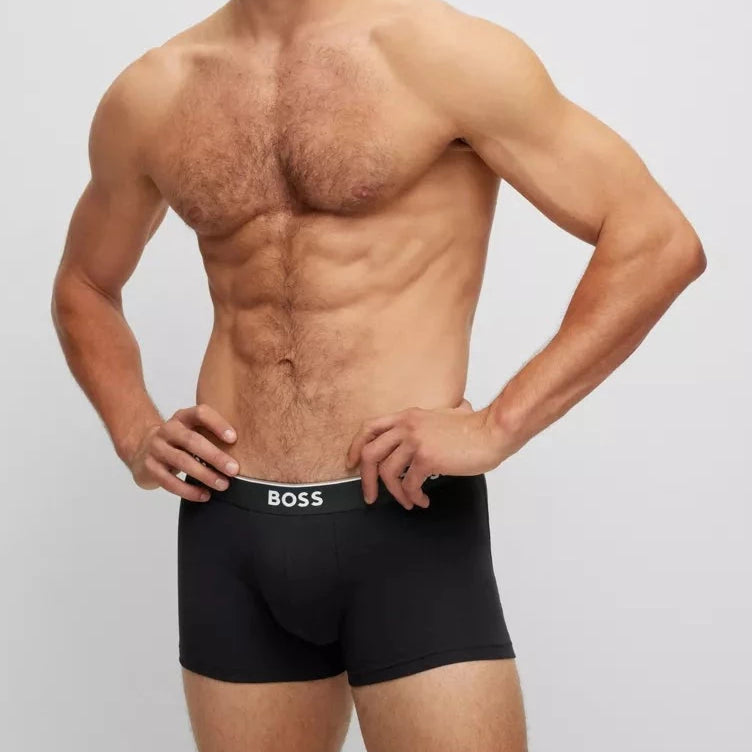Boss - 3 Pack Stretch Cotton Trunks - Black/Grey/White