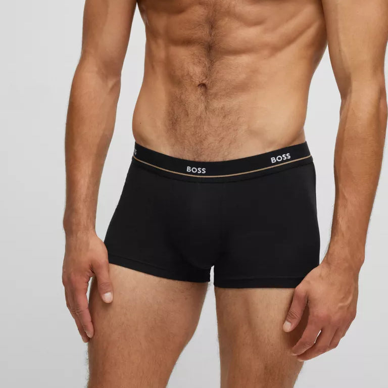 Boss - 5 Pack Cotton Stretch Trunks with Logo Waistbands - 001