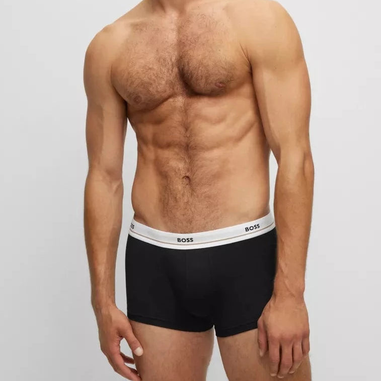 Boss - 5 Pack Cotton Stretch Trunks with Logo Waistbands - 001