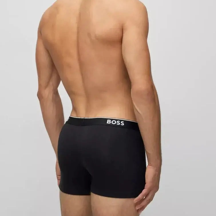 Boss - 3 Pack of Stretch Cotton Boxer Briefs Logo Waistbands - Black