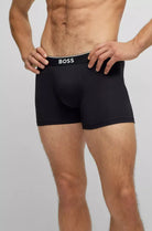 Boss - 3 Pack of Stretch Cotton Boxer Briefs Logo Waistbands - Black