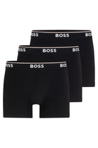 Boss - 3 Pack of Stretch Cotton Boxer Briefs Logo Waistbands - Black