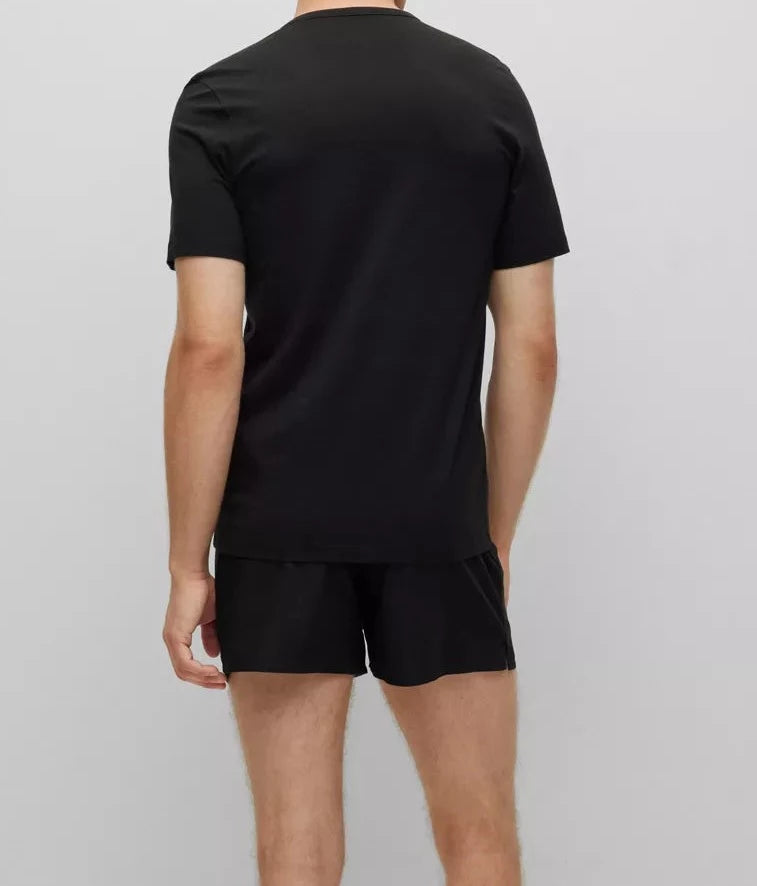 Boss 3 Pack of Crew Neck T-Shirts In Cotton Jersey - Black, Blue, Green