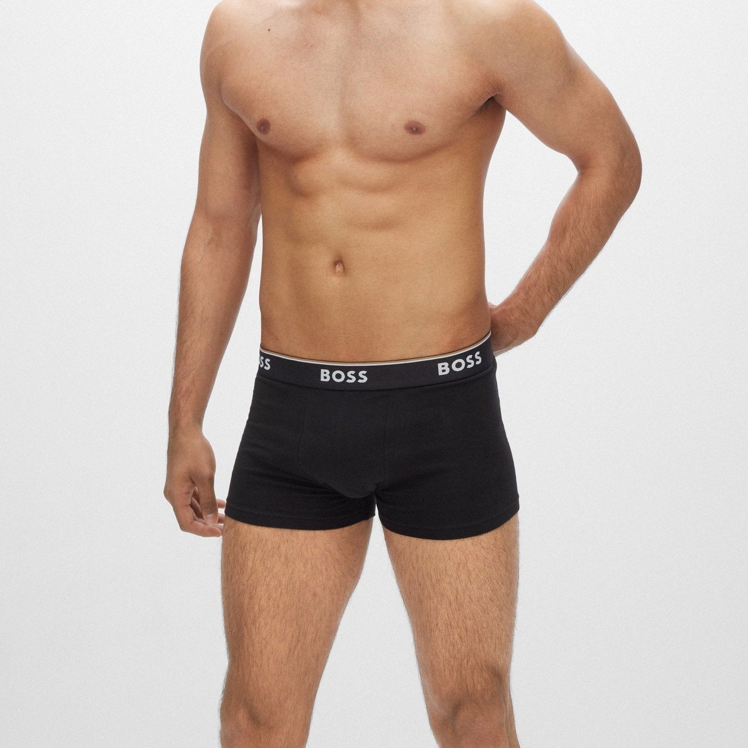 Boss - 3 Pack of Stretch Cotton Trunks with Logo Waistbands - Patterned