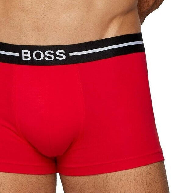 BOSS Men's - 3 Pack Organic Cotton Trunks - Black/Red/Black
