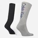 Calvin Klein 3 PACK LOGO CREW SOCKS - Black/White/Grey