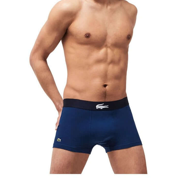 Lacoste Men’s Stretch Cotton Trunk 3-Pack - Blue/White/Grey