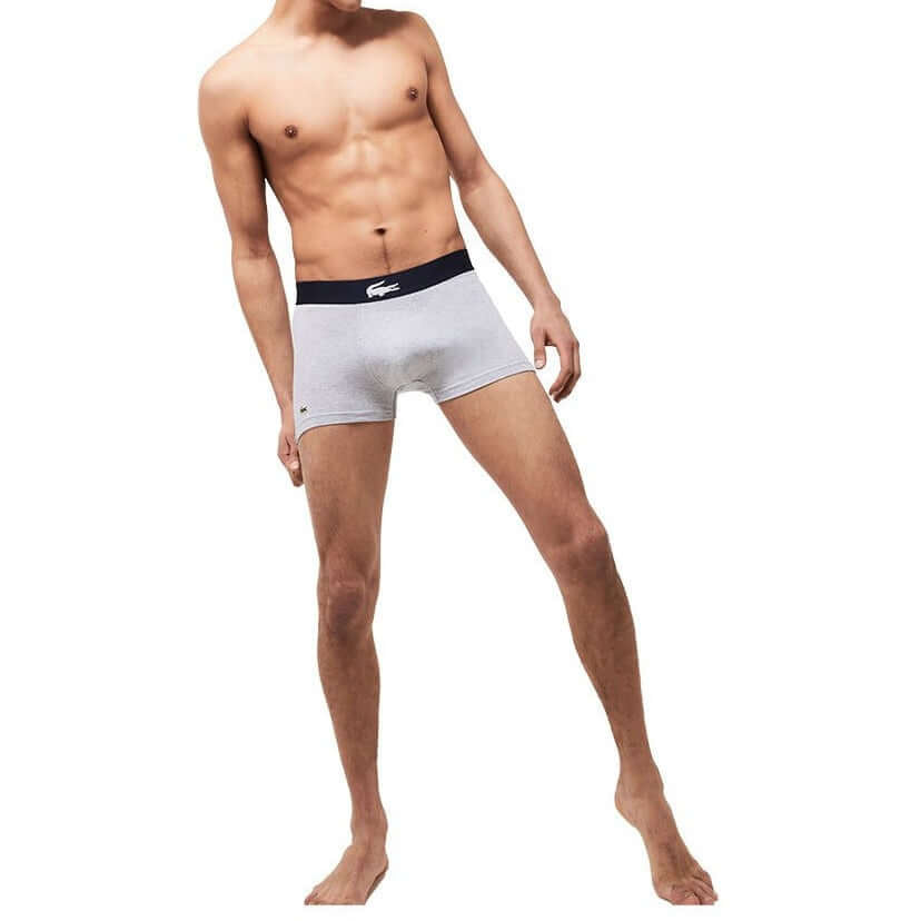 Lacoste Men’s Stretch Cotton Trunk 3-Pack - Blue/White/Grey