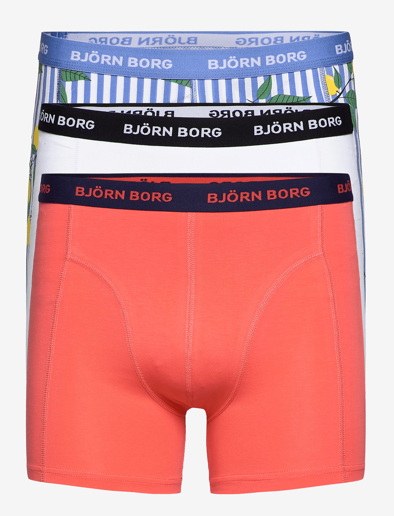 Björn Borg Men's Boxers - Sammy Lemonstripe (Blue, Orange, White)