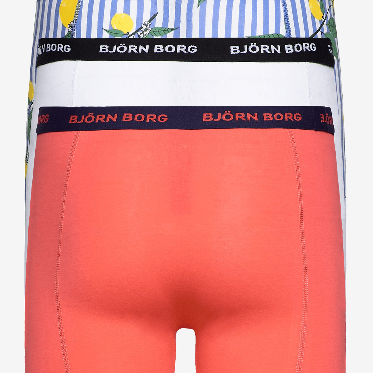 Björn Borg Men's Boxers - Sammy Lemonstripe (Blue, Orange, White)