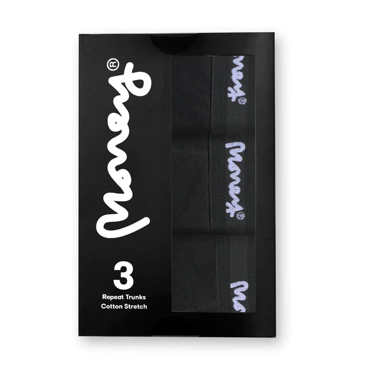 Money Clothing Cotton Stretch Boxer Short - Triple Black Trunks