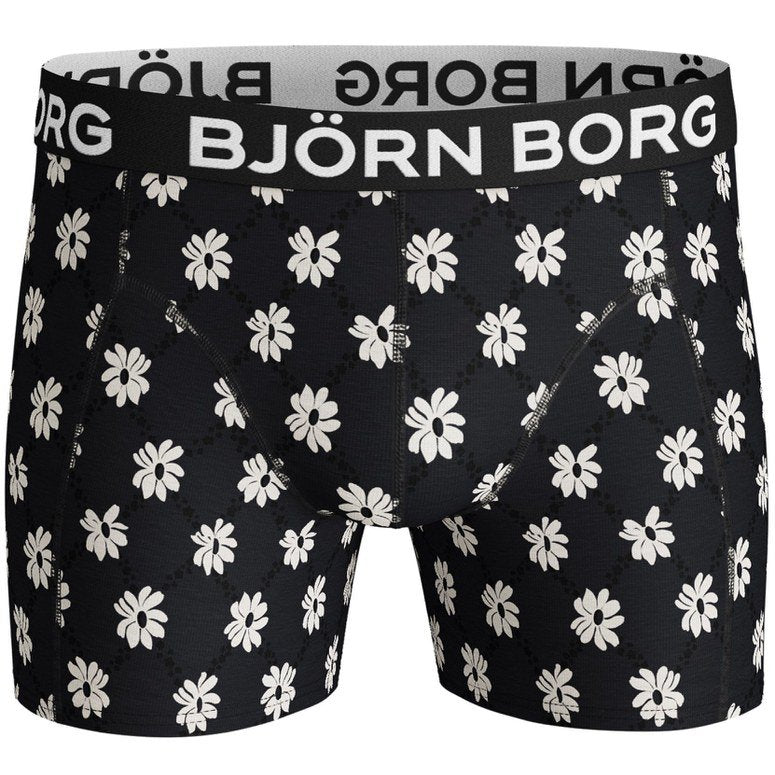 Björn Borg Men's 2 Pack Boxers - Flower Grid (Black, Flower Black)