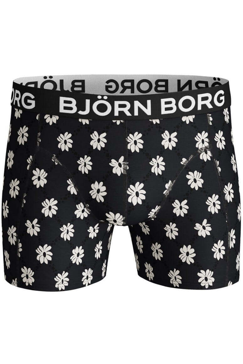 Björn Borg Men's 2 Pack Boxers - Flower Grid (Black, Flower Black)