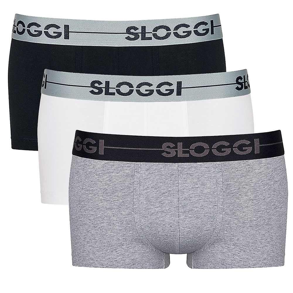 Sloggi Men GO- 3-Pack Low Rise Hipster Boxers (Black, Grey , White) - Pants