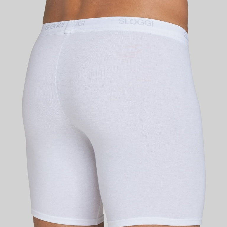 Sloggi For Men Basic Long Leg Boxer Brief - White