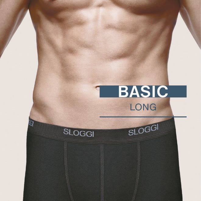 Sloggi For Men Basic Long Leg Boxer Brief - Black