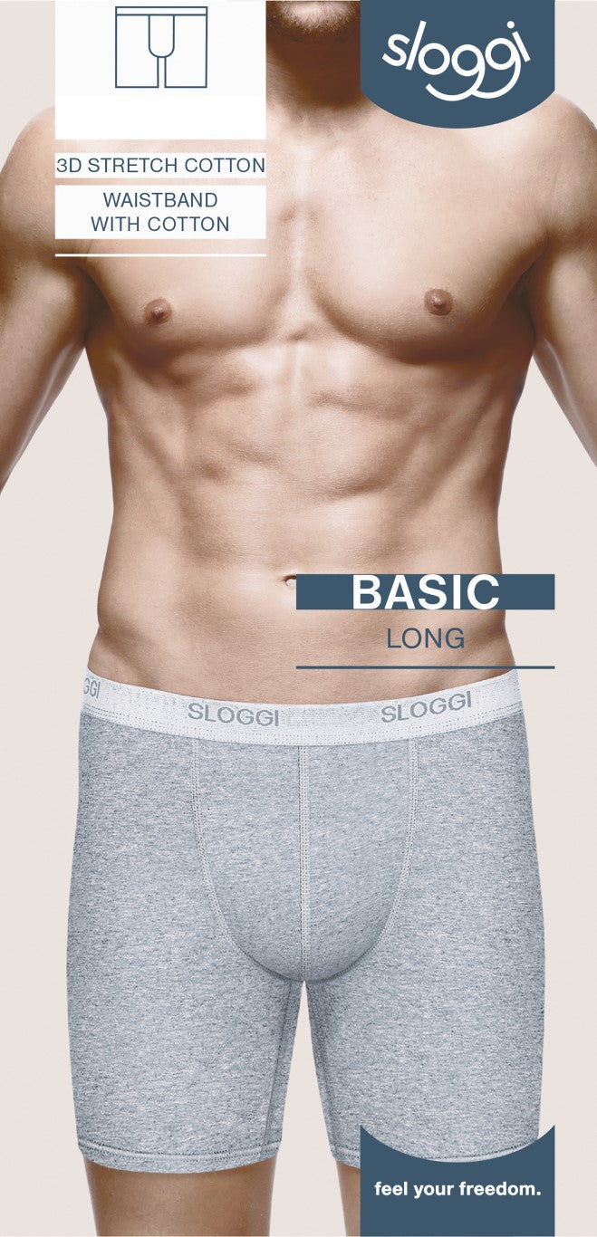 Sloggi For Men Basic Long Leg Boxer Brief- Grey 0034