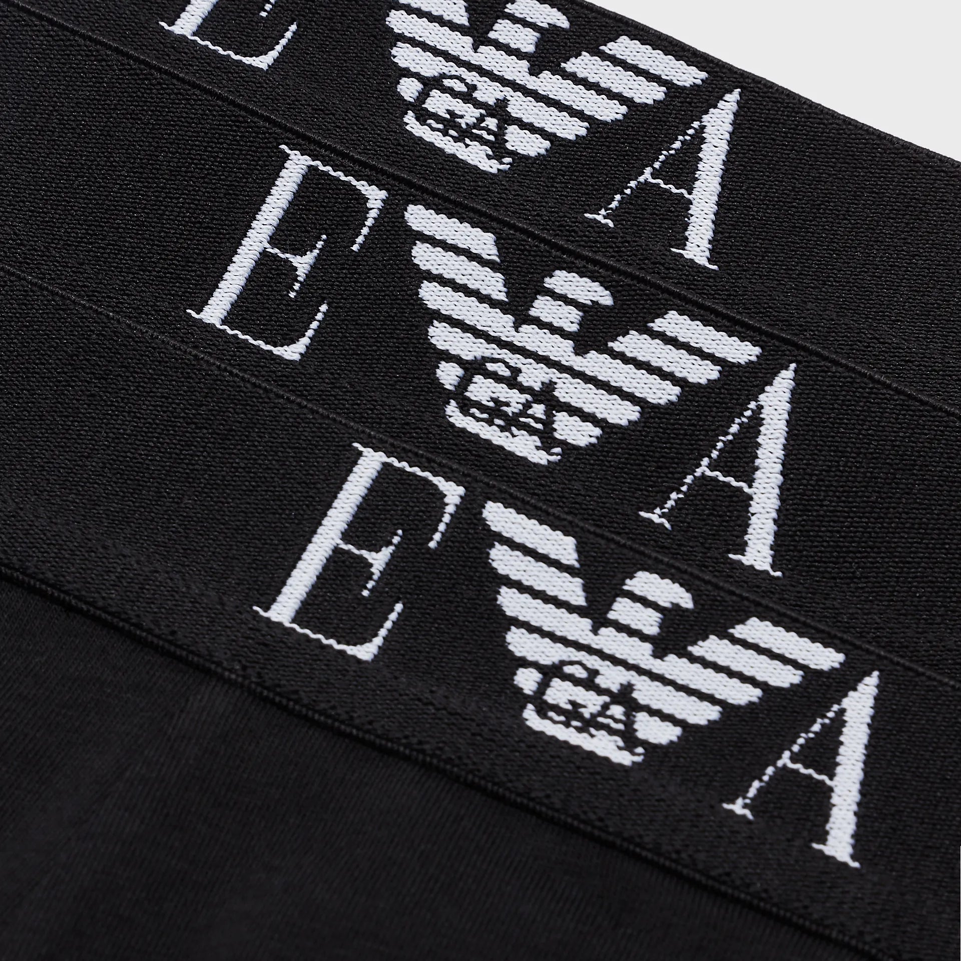 Emporio Armani 3 Pack Trunk - Stretch Cotton with Core Logo - Black