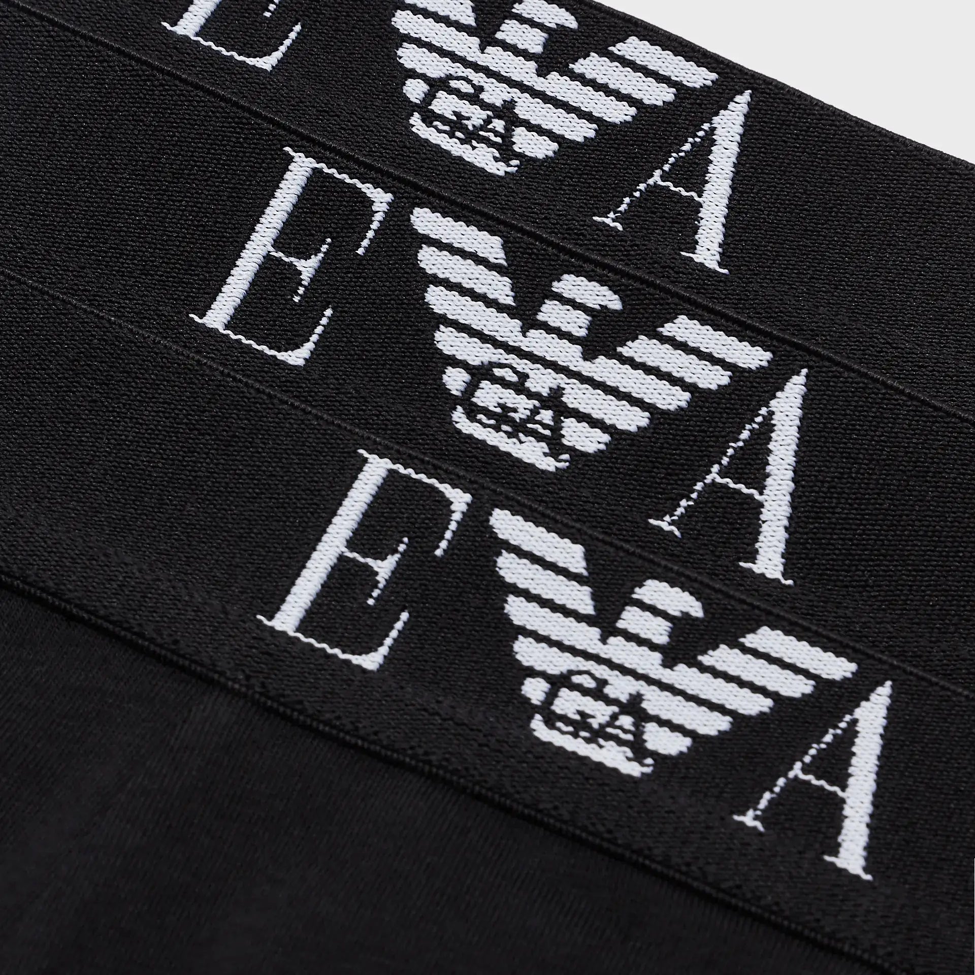 Emporio Armani 3 Pack Trunk - Stretch Cotton with Core Logo - Black