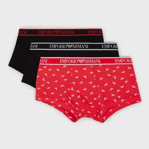 Emporio Armani 3 Pack Trunks - Stretch Cotton -BRB