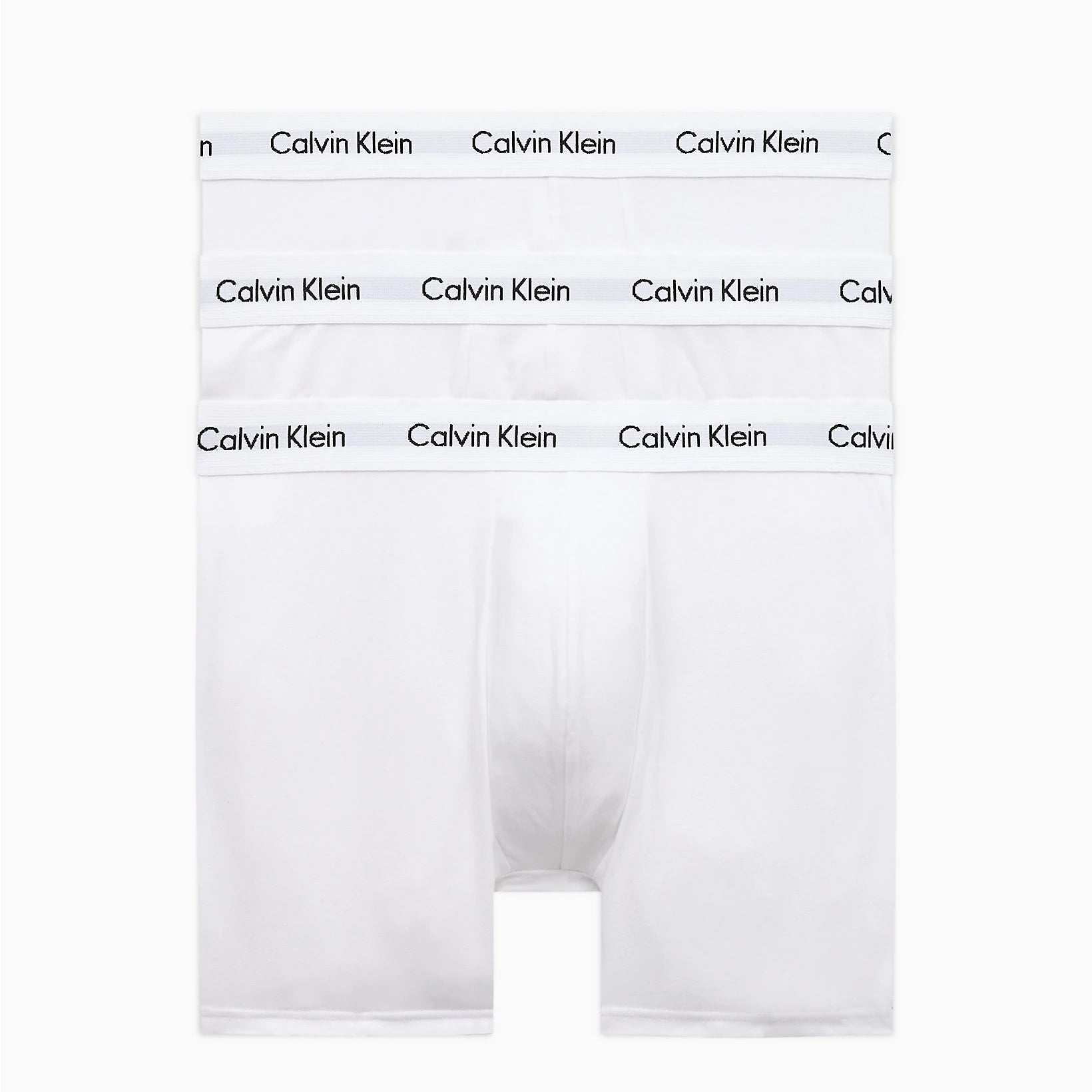 Calvin Klein 3 Pack Cotton Stretch - Longer Leg Boxer Brief Shorts ( WHITE )