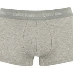 Calvin Klein 3 Pack Cotton Stretch – Low Rise Trunks - Black/Grey Heather/Subdued Logo