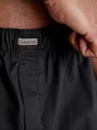 Calvin Klein 3 Pack Woven Boxers - Black/Morgan Plaid /Montague Stripe