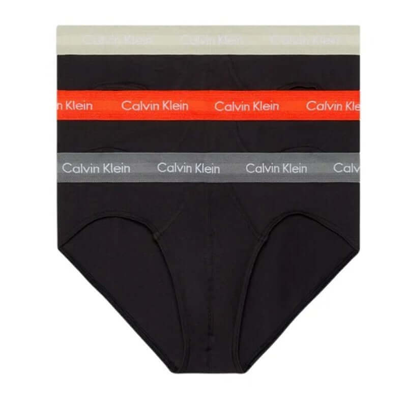 Calvin Klein 3 Pack Cotton Stretch Hip Briefs - Black Multi