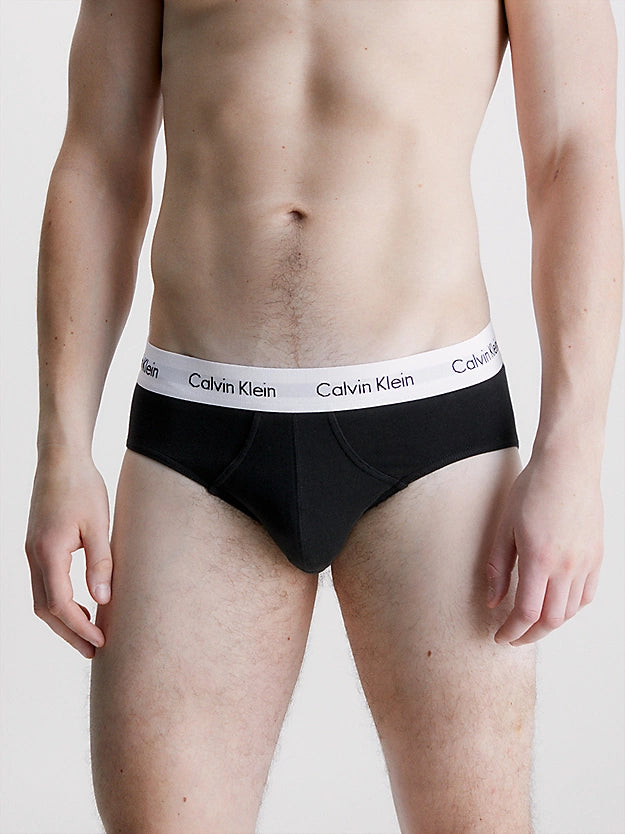 Calvin Klein 3 Pack Cotton Stretch – Hip Briefs ( BLACK )