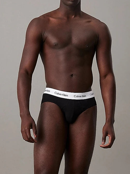 Calvin Klein 3 Pack Cotton Stretch – Hip Briefs ( BLACK )