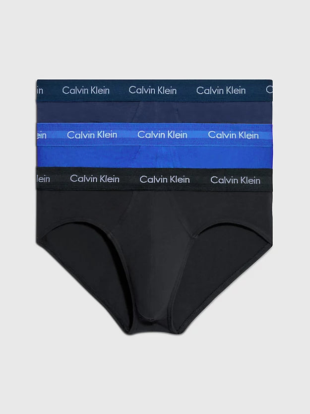 Calvin Klein 3 Pack Cotton Stretch – Hip Briefs ( BLACK / NAVY / BLUE )