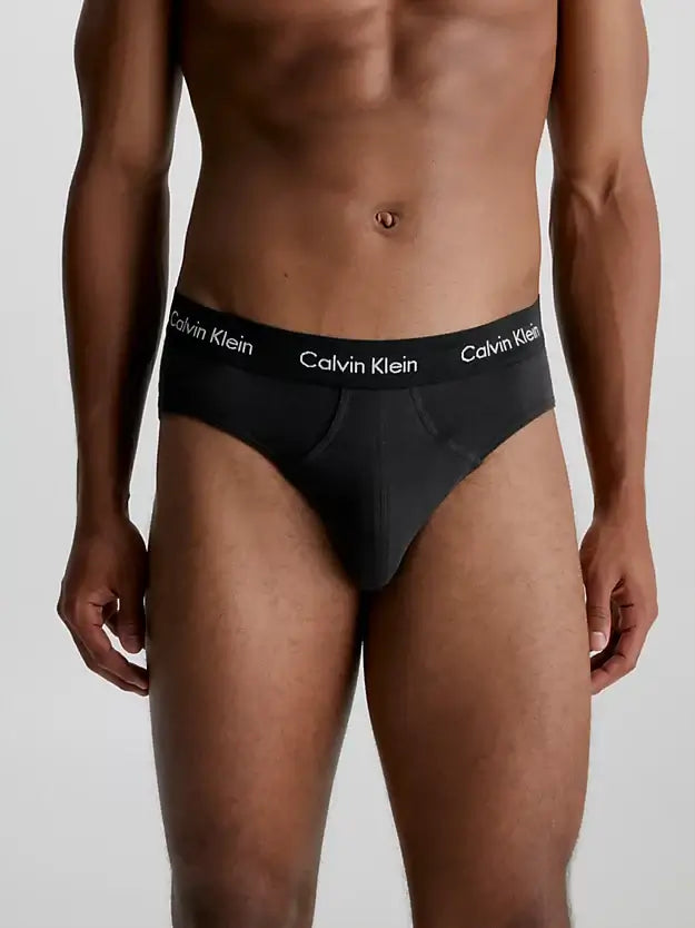 Calvin Klein 3 Pack Cotton Stretch Hip Briefs - Black Multicolour