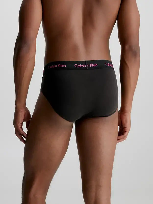 Calvin Klein 3 Pack Cotton Stretch Hip Briefs - Black Multicolour