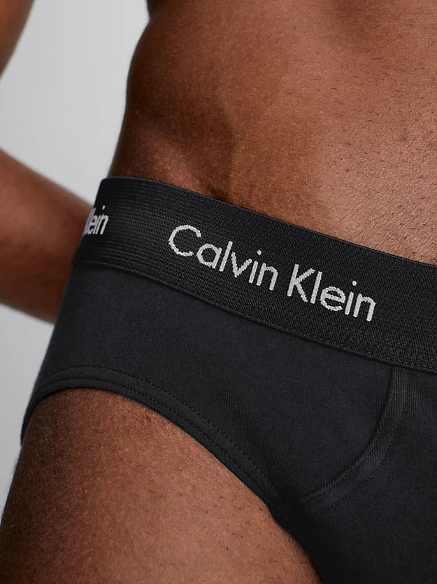 Calvin Klein 3 Pack Cotton Stretch – Hip Briefs ( BLACK / BLACK )