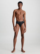 Calvin Klein 3 Pack Cotton Stretch – Hip Briefs ( BLACK / BLACK )