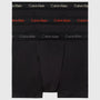 Calvin Klein 3 Pack Cotton Stretch Trunks -Black with Coloured Logos