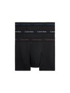 Calvin Klein 3 Pack Cotton Stretch Trunks -B- Marron, Skyway, Navy Logos