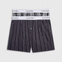 Calvin Klein 2 Pack Slim Fit Woven Boxers 100% Cotton - Ryan Stripe / Hickory Plaid