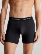 Calvin Klein 3 Pack Boxer Briefs Cotton Stretch - Black with Coloured Logos