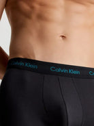 Calvin Klein 3 Pack Boxer Briefs Cotton Stretch - Black with Coloured Logos