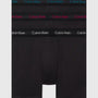 Calvin Klein 3 Pack Boxer Briefs Cotton Stretch - Black with Coloured Logos