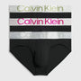 Calvin Klein 3 Pack Steel Cotton Hip Briefs - Black-Olv Branch/Grey/Red Bud