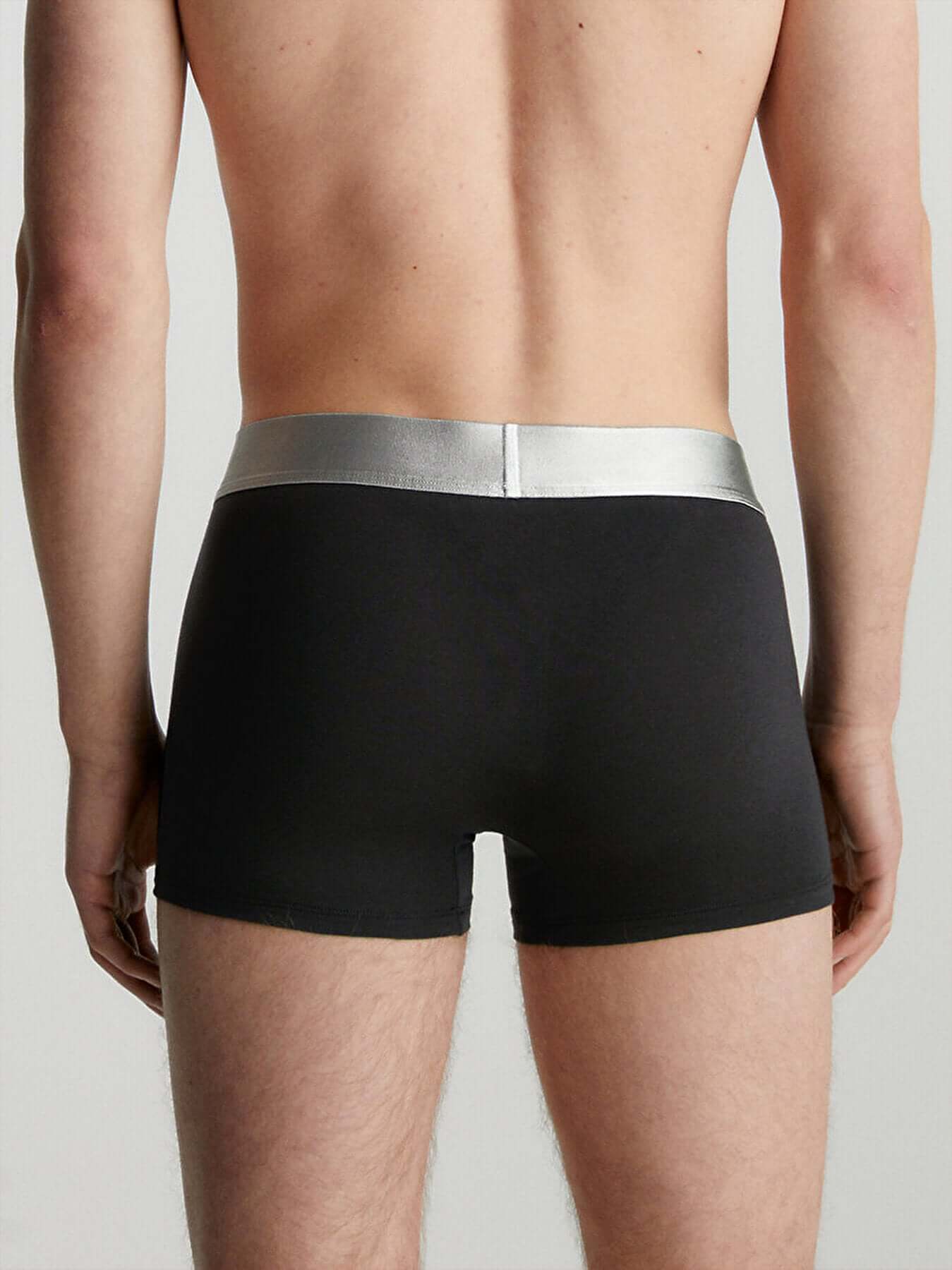 Calvin Klein 3 Pack Trunks - Steel Cotton - Black with Spct Blu
