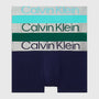 Calvin Klein 3 Pack Trunks Steel Cotton - June Bug / Cool Water / Evening Blue