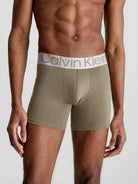 Calvin Klein 3 Pack Longer Legs Boxer Briefs Steel Cotton - Cerise Lipstick/Grey/Olive
